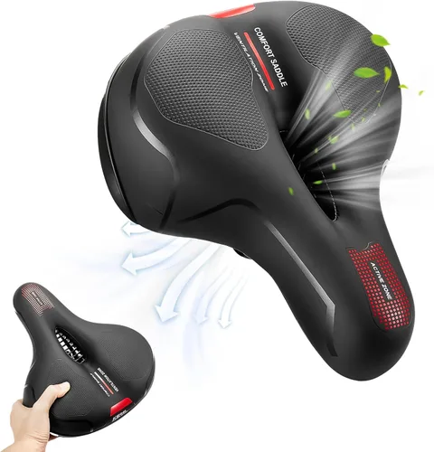Vista 8 de KEMIMOTO Bike Seat Cushion with Soft Foam Padded, Comfortable Bike Seat for Men Women, Bicycle Saddle for Touring, Exercise Bicycle, Commuter, Travel