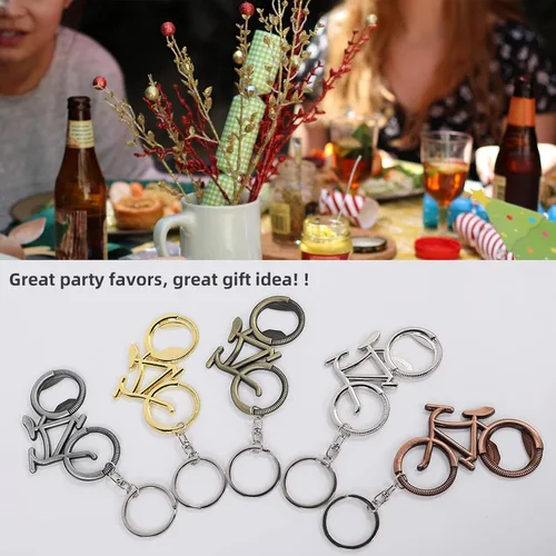 Vista 6 de Colgante de aleación de zinc para bicicleta, abrebotellas de cerveza, llavero para coche, regalo para familiares y amigos en festivales, Negro