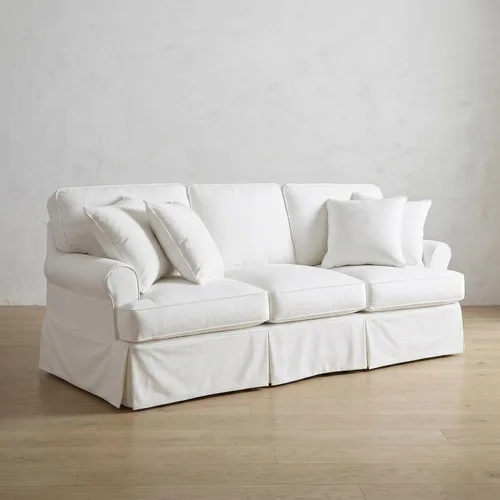 Vista 6 de Sunset Trading SU-117600SC-423080 Horizon Sofa - Juego de funda deslizante - Funda extraíble, blanco cálido
