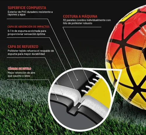 Vista 4 de Biggz Durable Soccer Ball Size 5 with Hand Pump - Pack of 1, 6, 12 or 50