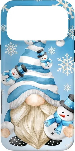 Vista 22 de Cute Winter Gnome Dad with Snowflake Decor and Snowman Case for iPhone 17