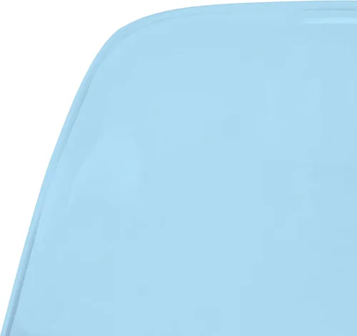 Vista 7 de LeisureMod Silla de comedor moderna moldeada con base Eiffel cromada y soporte acrílico en forma de X, silla auxiliar ergonómica para cocina, Azul