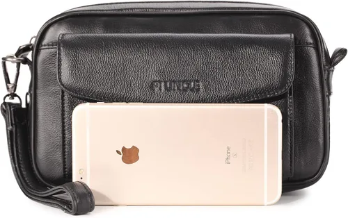 Vista 5 de Cartera organizadora de cuero para hombre con ranuras protectoras para tarjetas de crédito