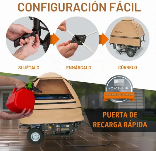 Vista 4 de GenTent 10k: Cubierta de funcionamiento del generador de la tienda, kit universal, generadores portátiles de 3000 w - 10000 w Beige