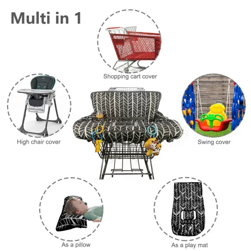 Vista 5 de Funda para carrito de compras para bebé, niño, niña, fundas de carrito multien 1 para bebés, funda acolchada suave para silla alta infantil, lavable