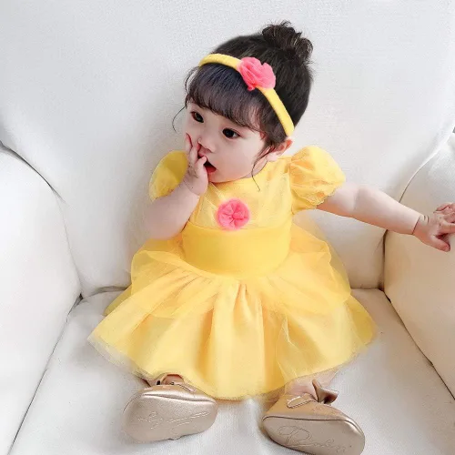 Vista 4 de FMYFWY Disfraz de princesa Sofía Belle Blanca como la nieve para niñas, Halloween, Navidad, cumpleaños, vestido tutú con diadema