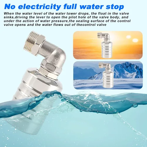 Vista 2 de Válvula de flotador de control de nivel de agua, válvula de flotador de control de nivel de agua totalmente automática de acero inoxidable 304