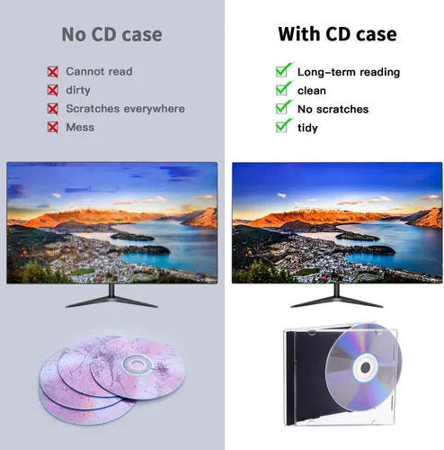 Vista 6 de Maxtek Estuche estándar transparente para CD de 0.409 in con bandeja negra montada, paquete de 25