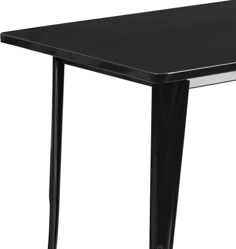 Vista 5 de Flash Furniture - Mesa rectangular de metal para interior o exterior (31.5 x 63.0 pulgadas), NA, Negro
