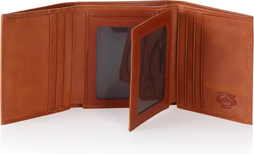 Vista 11 de Stealth Mode cartera de cuero RFID plegable para hombres con soporte para identificación abatible, Negro, Talla única