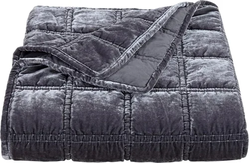 Vista 11 de HiEnd Accents Stella - Cobija de terciopelo de seda sintética, color negro, 50x60 pulgadas, cobijas de doble puntada de felpa suaves y acogedoras