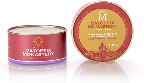 Vista 10 de Incienso Monástico Puro del Monte Athos con la Auténtica Receta Tradicional 3.53 oz (Ambar)