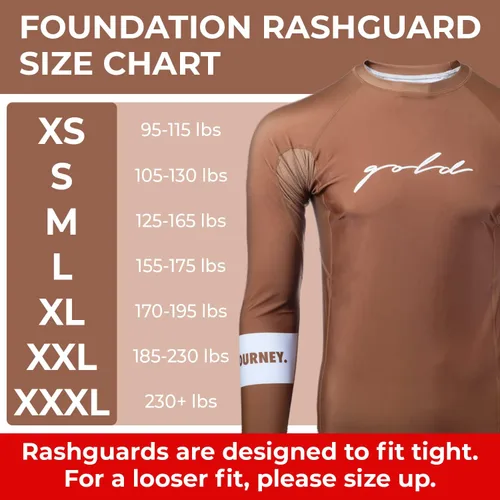 Vista 2 de Gold BJJ Foundation Rash Guard - Rashguard de Jiu Jitsu sin Gi y Gi