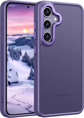 Vista 9 de Rayboen Funda para Samsung Galaxy S24 Plus, funda S25 Plus, Sensación de Piel Esmerilada Translúcida Parte Trasera de PC Duro Borde de Silicona