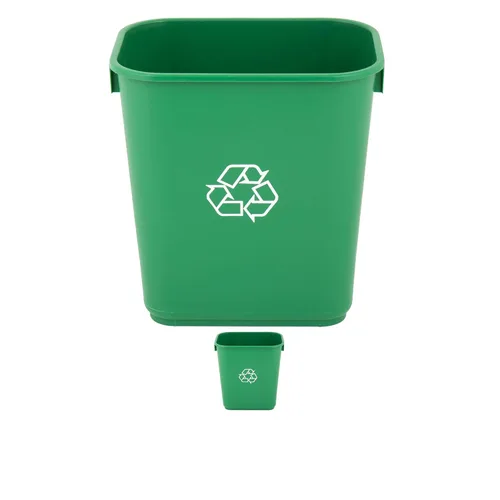 Vista 50 de Cubo de basura rectangular beige de 10 galones para restaurante, papelera comercial, papelera de plástico para oficina, cubo de basura para baño