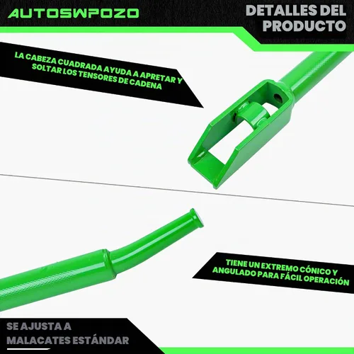Vista 3 de Barra de cabrestante, barra de cabrestante combinada con cabeza cuadrada, 1 paquete (verde)
