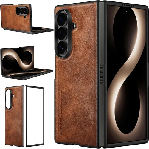 Vista 53 de X-level Funda para Samsung Galaxy Z Flip 6, delgada funda delgada de piel sintética para teléfono, TPU suave, a prueba de golpes, protección Negro