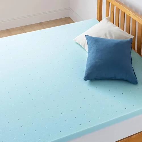 Vista 3 de Best Price Mattress - Cubrecolchón ventilado de espuma viscoelástica de 1.5 pulgadas, infusión de gel refrescante, certificado CertiPUR-US