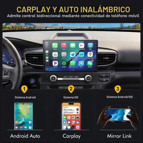 Vista 4 de Radio de coche de 12.5 pulgadas para Ford Explorer PIU Police Interceptor Utility 2020-2024, pantalla táctil, Carplay y Android 14.0