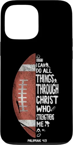 Vista 23 de iPhone 13 I can do all things through Christ Philippians 4:13 - Funda de fútbol