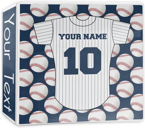 Vista 5 de Carpeta personalizada de 3 anillas de jersey de béisbol - 2 pulgadas
