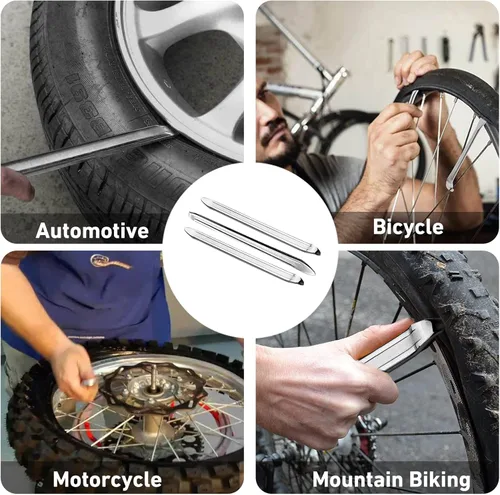 Vista 6 de Palancas de neumáticos de bicicleta, cucharas de neumáticos de motocicleta, juego de hierro, herramientas de cambio de neumáticos de motocicleta