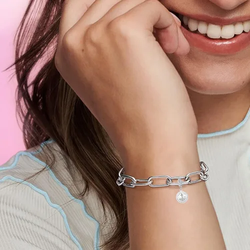 Vista 5 de Colgante de medalla de árbol de mano orando encanto cruz CZ Bead para pulsera Pandora
