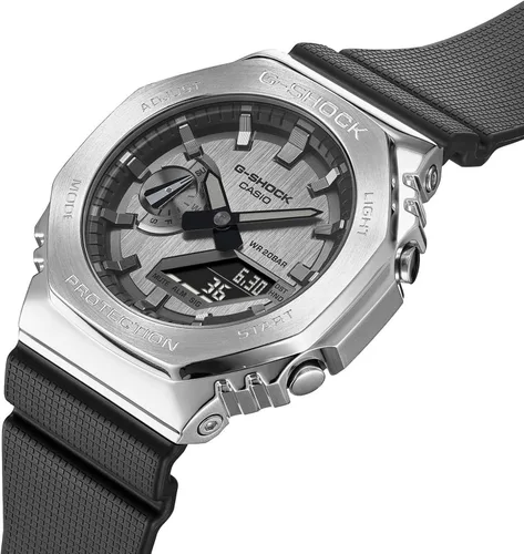 Vista 3 de Casio G-Shock GM2100-1A - Reloj octogonal de resina negra cubierta de metal Negro