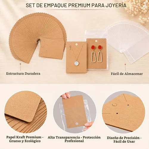 Vista 6 de ovsor Funciona muy bien con tarjetas de exhibición de aretes: tarjetas de aretes bien hechas de 3.5 x 2.4 pulgadas con buena calidad de papel