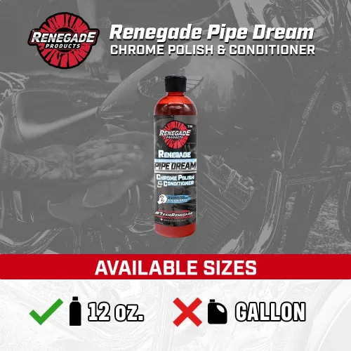 Vista 4 de Rebel Pipe Dream Acondicionador y Limpiador de Pulimento de Cromo de 12 oz para Tubos de Cromo, Chimeneas, Escape y Todo lo que Está en el Medio