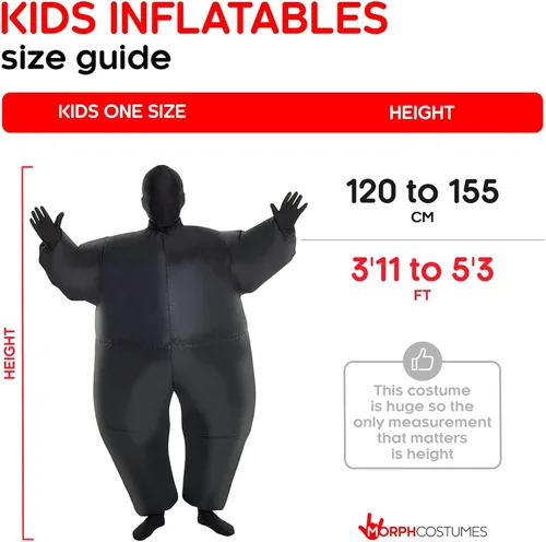 Vista 6 de Morph Inflatable Childrens MegaMorph Fat Suit Costumes - One
