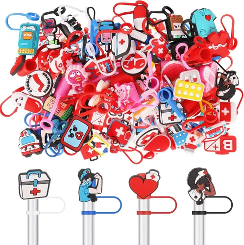 Vista 8 de 50 tapas de popote compatibles con Stanley Cup, de silicona, reutilizables, para tazas, de 30 y 40 onzas, accesorios de vaso de 0.394 in