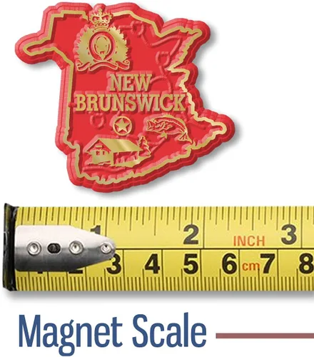 Vista 2 de Imán de la provincia de New Brunswick de Classic Magnets, recuerdos coleccionables de goma 3D estilo vintage y regalos fabricados en los Estados