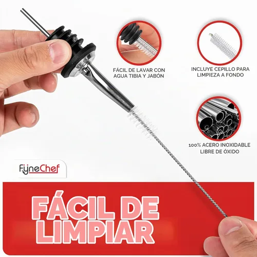 Vista 2 de Paquete de 48 vertedores de botellas de acero inoxidable para alcohol, licor y vino, accesorios de bar, boquillas para botellas y dispensadores