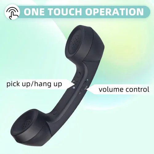 Vista 2 de Auricular retro para teléfono, receptor de teléfono celular con cable Jack de 0.138 in con botón de respuesta/teclas de volumen, auriculares