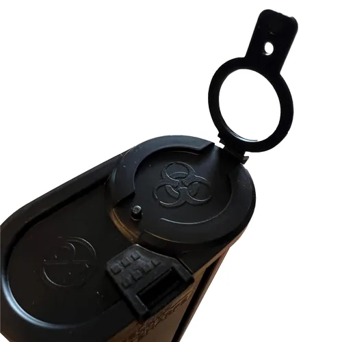 Vista 5 de Secure Sharps - Recipientes de bolsillo para objetos Sharps pequeños, 8.5 fl oz, negro (caja de 100)