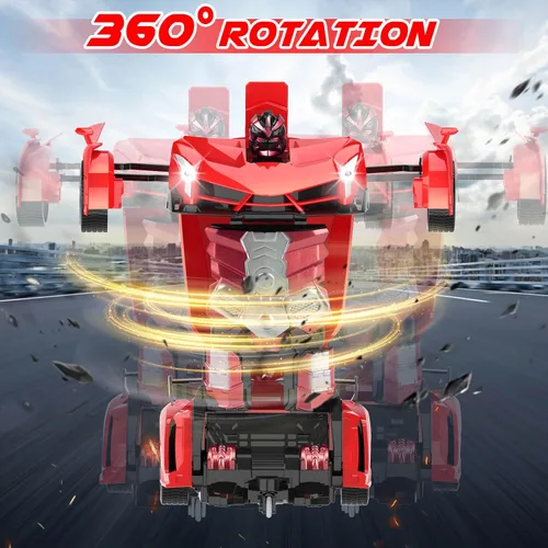 Vista 4 de Chridark Juguetes de Coche a Control Remoto - Coches RC Transformables para Niños, Juguetes de Coche Robot Transformable, Regalo de Juguetes
