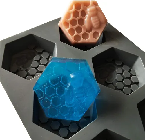 Vista 7 de Moldes de panal Molde de jabón de silicona de abeja para jabones Panal hexagonal
