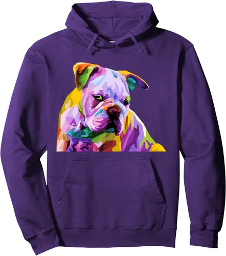 Vista 15 de Sudadera con capucha de bulldog británico inglés para dueños de perros, Negro, S