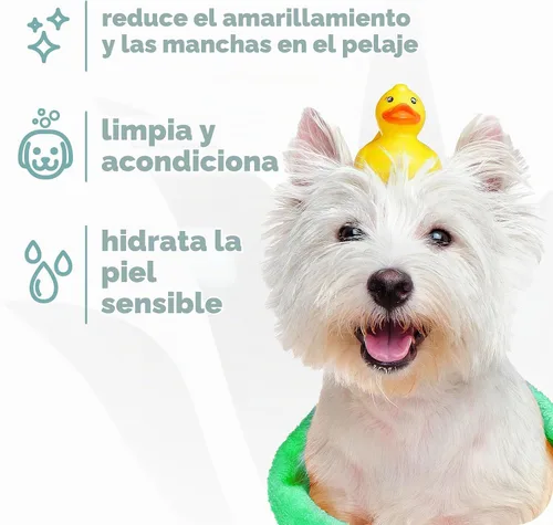 Vista 3 de Espree Bright White Champú y acondicionador blanqueador para perros, fórmula iluminadora para mascotas blancas y con revestimiento ligero