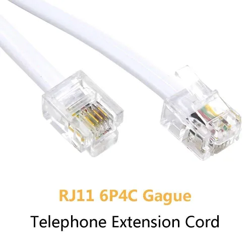 Vista 2 de Vthahaby Cable de extensión de teléfono (10 pies), cable de línea de cable de teléfono, con enchufe RJ11 estándar y 1 acoplador en línea
