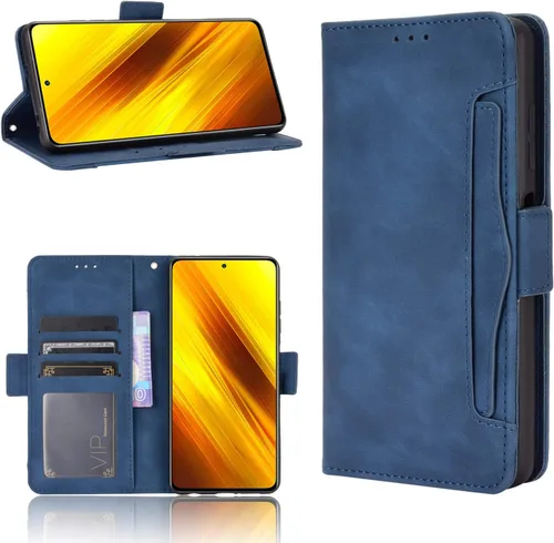 Vista 9 de Funda para Xiaomi Poco X3 NFC Funda Funda para Xiaomi Poco X3 MZB07Z2IN / Poco X3 NFC Funda Flip PU Cuero Negro