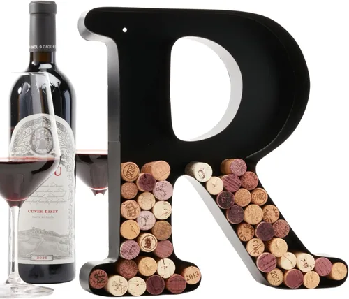 Vista 22 de Soporte de corcho con letra de vino (C) Arte decorativo de pared