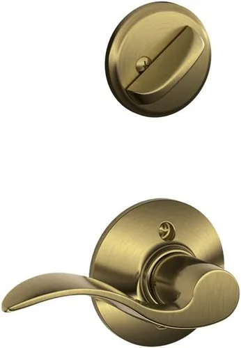 Vista 6 de Schlage F59 ACC 716 RH Accent - Palanca interior derecha con cerrojo, bronce envejecido (solo mitad interior)