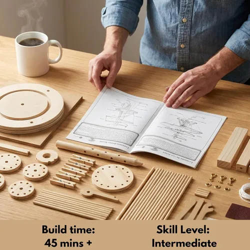 Vista 4 de Modelo de máquina voladora de Leonardo da Vinci Pathfinders, juego con modelo de madera