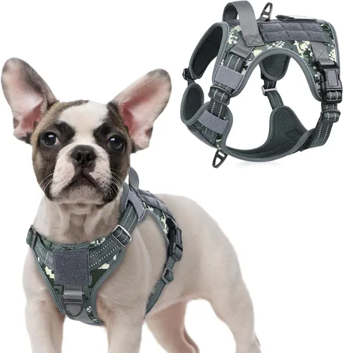 Vista 22 de rabbitgoo Arnés táctico para perros pequeños, chaleco de servicio militar sin tirones con asa y Molle, de fácil control para entrenar y caminar