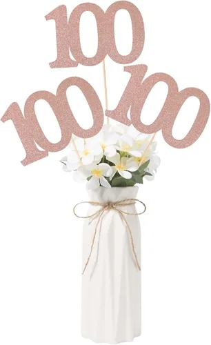 Vista 12 de Decoraciones de 50 aniversario NO 50, paquete de 10 centros de mesa de cumpleaños de 50 cumpleaños de doble cara con purpurina dorada para mesas Oro
