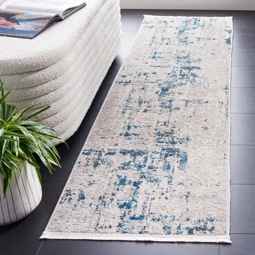 Vista 19 de SAFAVIEH Shivan Collection - Alfombra decorativa de 2 pies 2 pulgadas x 4 pies, gris y dorado, diseño abstracto moderno, no desprende pelusa