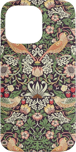 Vista 21 de Funda con diseño Art Nouveau para iPhone 16, diseño de ladrón de fresas William Morris