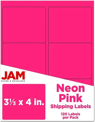 Vista 77 de Etiquetas de dirección de envío JAM PAPER - Rectangular - 1 1/3 x 4 - Rosa bebé pastel - 126/Paquete